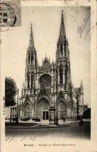 Ak Rouen Seine Maritime, Facade de l'Eglise Saint-Ouen