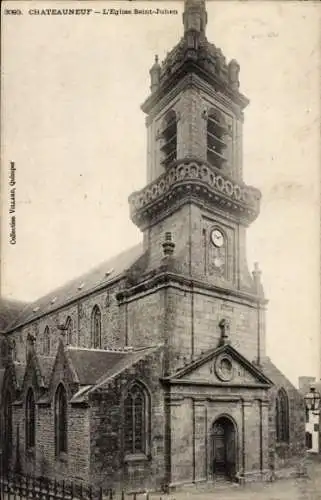 Ak Châteauneuf du Faou Finistère, Kirche St. Julien