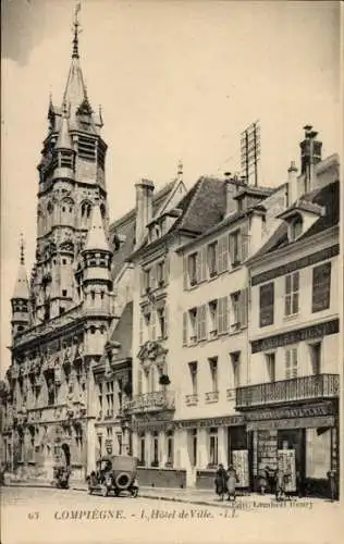 Ak Compiègne Oise, Rathaus