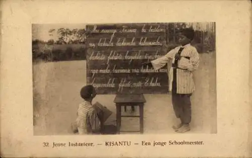 Ak Kisantu DR Kongo Zaire, Een jonge Schoolmeester