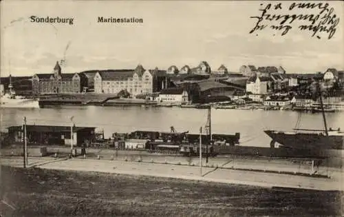 Ak Sønderborg Sonderburg Dänemark, Marinestation