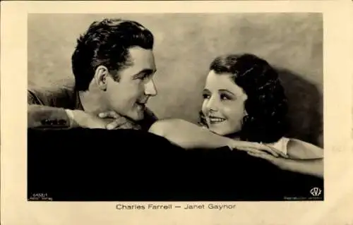 Ak Schauspieler Charles Farrell und Janet Gaynor, Portrait, Ross 6452/1, Fox