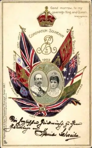 Litho Coronation Souvenir 1902, Eduard VII, Alexandra von Dänemark