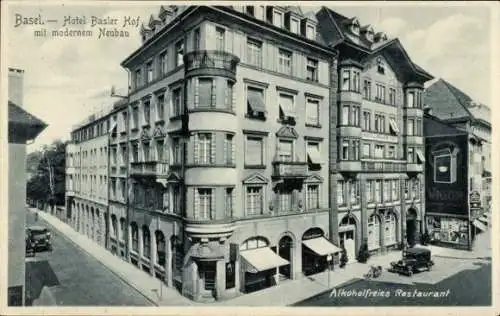 Ak Basel Stadt Schweiz, Hotel Basler Hof, Neubau, Alkoholfreies Restaurant