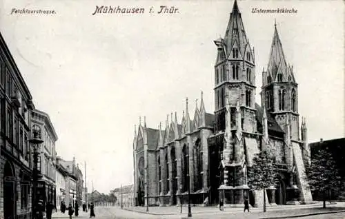 Ak Mühlhausen in Thüringen, Felchtaer Straße, Untermarktkirche