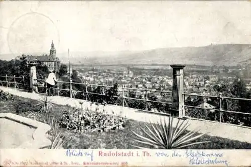 Ak Rudolstadt in Thüringen, Panorama, Blick vom Schloss Heidecksburg