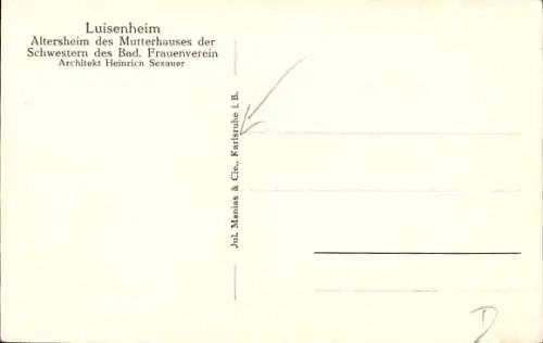 Ak Karlsruhe in Baden, Luisenheim, Altersheim