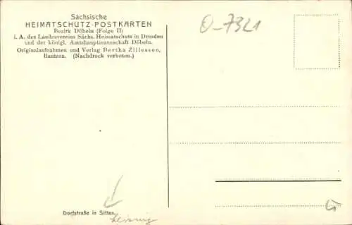 Ak Sitten Leisnig in Sachsen, Blick auf die Dorfstraße, Fachwerkhaus, Gänse