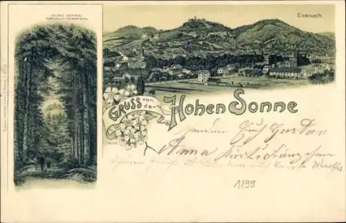 Litho Lutherstadt Eisenach in Thüringen, Hohe Sonne, Gesamtansicht