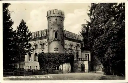 Ak Potsdam in Brandenburg, Wildpark, Haupteingang, Sanssouci Tor