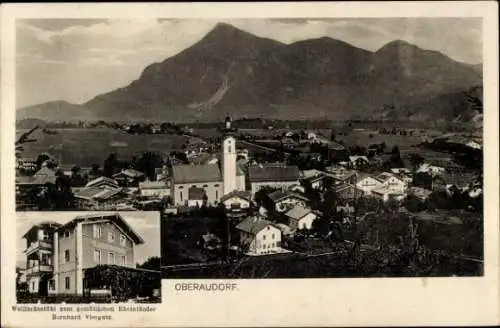 Ak Oberaudorf in Oberbayern, Gesamtansicht, Geschäft von Bernhard Viergutz