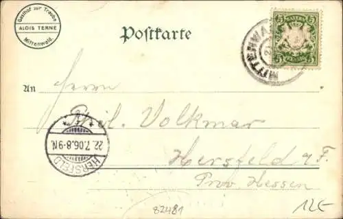 Ak Mittenwald in Oberbayern, Gesamtansicht, Gasthof zur Traube