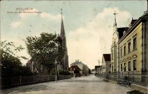 Ak Weilheim Oberbayern, Münchnerstraße