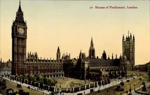 Ak City of Westminster, London, England, die Häuser des Parlaments