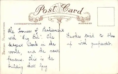 Ak City of Westminster, London, England, die Häuser des Parlaments