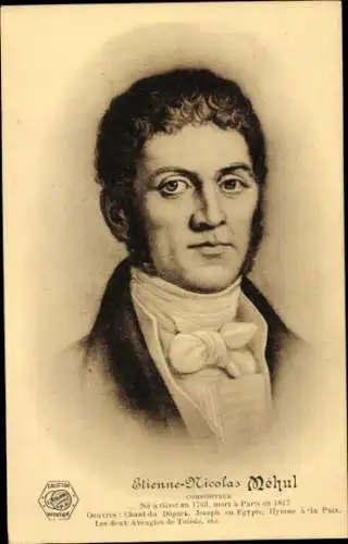 Ak Komponist Étienne-Nicolas Méhul, Portrait