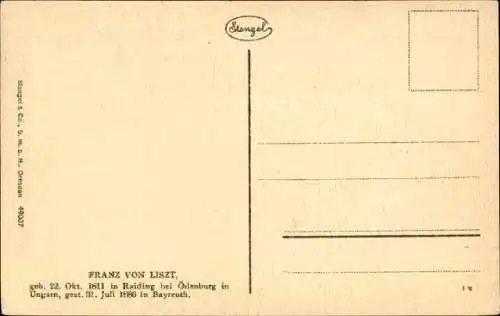 Ak Komponist Franz von Liszt, Porträt