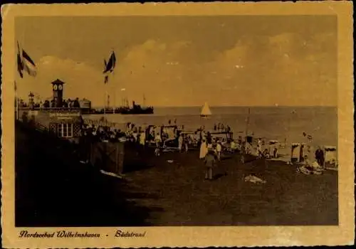 Ak Wilhelmshaven an der Nordsee, Südstrand, Panorama