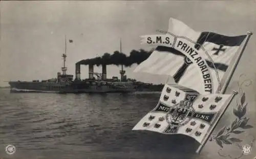 Ak Deutsches Kriegsschiff, SMS Prinz Adalbert, Großer Kreuzer