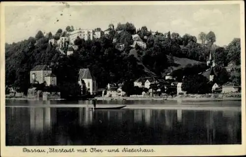 Ak Passau in Niederbayern, Altstadt mit Oberhaus und Niederhaus