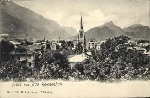 Ak Bad Reichenhall in Oberbayern, Panorama, Kirche