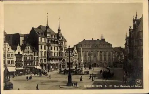 Ak Bonn am Rhein, Marktplatz mit Rathaus