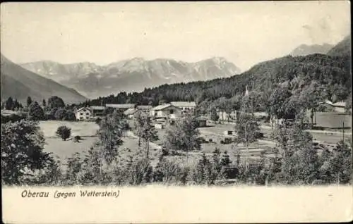 Ak Oberau in Oberbayern, Wetterstein, Panorama