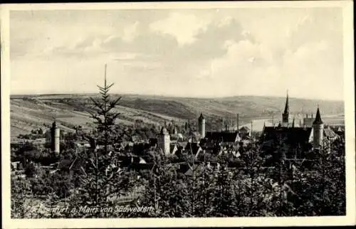 Ak Ochsenfurt in Unterfranken, Teilansicht, Blick von Südwesten, Türme