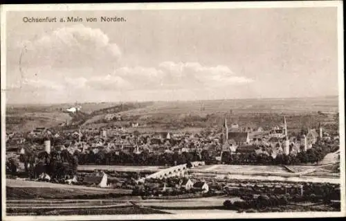 Ak Ochsenfurt am Main Unterfranken, Blick von Norden aus