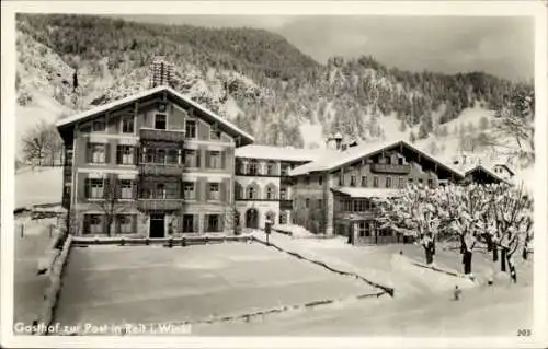 Ak Reit im Winkl Oberbayern, Gasthof zur Post, Winter