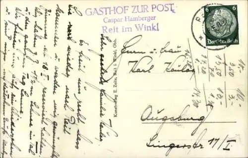 Ak Reit im Winkl Oberbayern, Gasthof zur Post, Winter