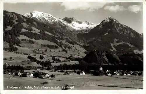 Ak Fischen im Allgäu Schwaben, Panorama, Rubihorn, Nebelhorn und Entschenkopf