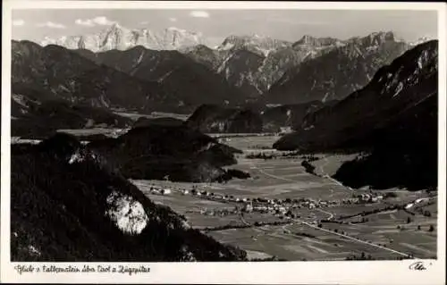 Ak Pfronten im Allgäu Bayern, Blick vom Falkenstein, Vilstal, Zugspitze