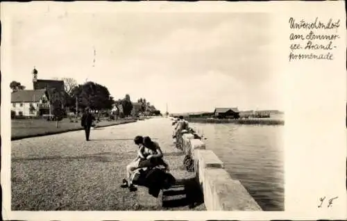 Ak Unterschondorf Schondorf am Ammersee Oberbayern, Strandpromenade