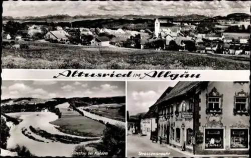 Ak Altusried im Allgäu, Panorama, Straßenansicht, Illerstau bei Kalden