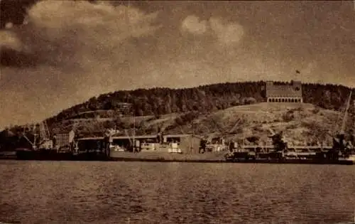 Ak Oslo Norwegen, Havnen med Sjomannskolen