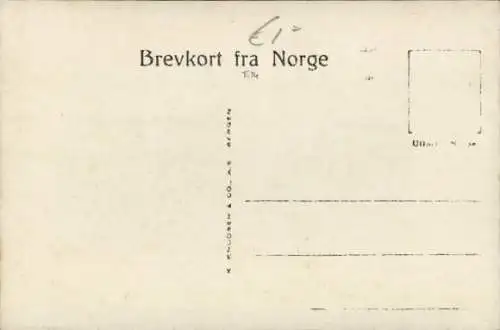 Ak Bergen Norwegen, Luftaufnahme