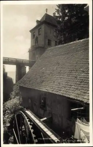 Foto Ak Meersburg am Bodensee, Turm, Mühlrad