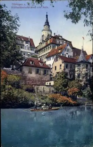 Ak Tübingen am Neckar, Hölderlinsturm und alte Aula