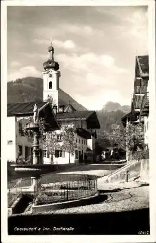 Ak Oberaudorf in Oberbayern, Dorfstraße