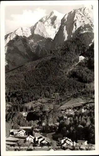 Ak Grainau in Oberbayern, Teilansicht, Alpspitze