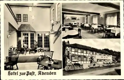 Ak Abenden Nideggen in der Eifel, Hotel zur Post, Gastraum