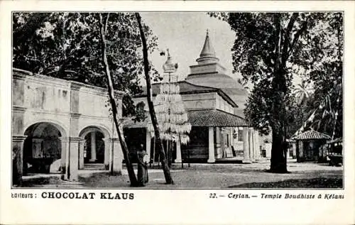 AK Sri Lanka Ceylon, Tempel Boudhiste, Chocolat Klaus