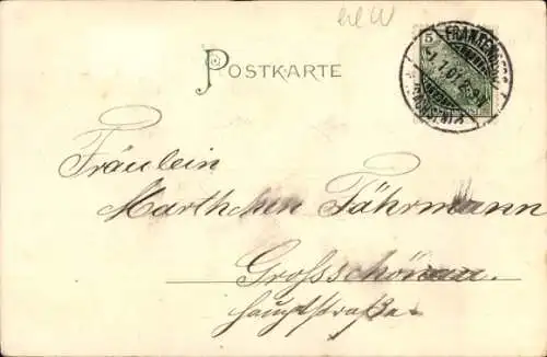 Präge Ak Glückwunsch Neujahr 1901, Glücksklee