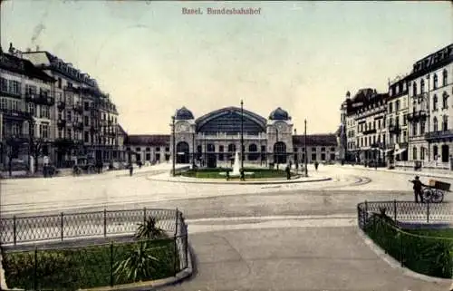 Ak Bâle Basel Stadt Schweiz, Bundesbahnhof