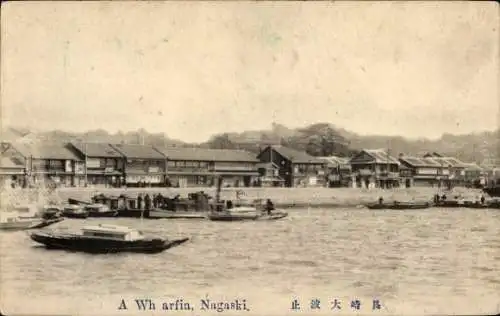 Ak Nagasaki Präfektur Nagasaki Japan, A Wharfin