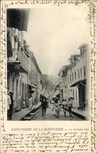 Ak Saint Pierre Martinique, Grande Rue