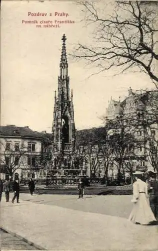 Ak Praha Prag Tschechien, Kranners Brunnen, Denkmal für Kaiser Franz I.