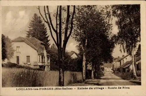 Ak Loulans-les-Forges Haute Saône, Ortseingang, Route de Rioz