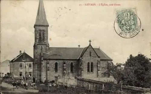 Ak Lievans Haute-Saône, Kirche, Westseite